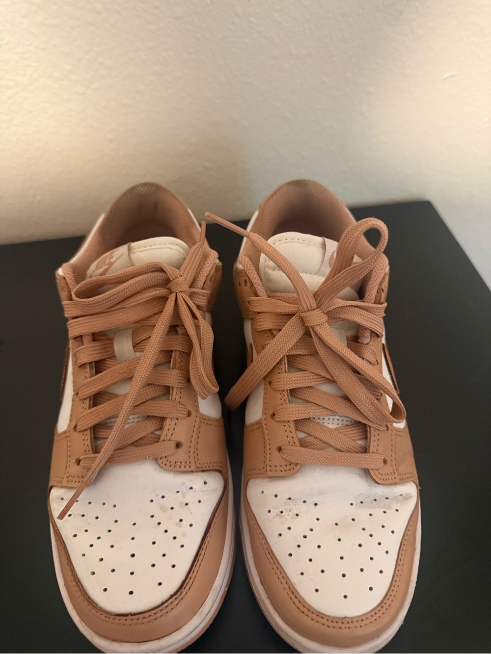 Nike Women's Low-Top Sneakers in Tan and White